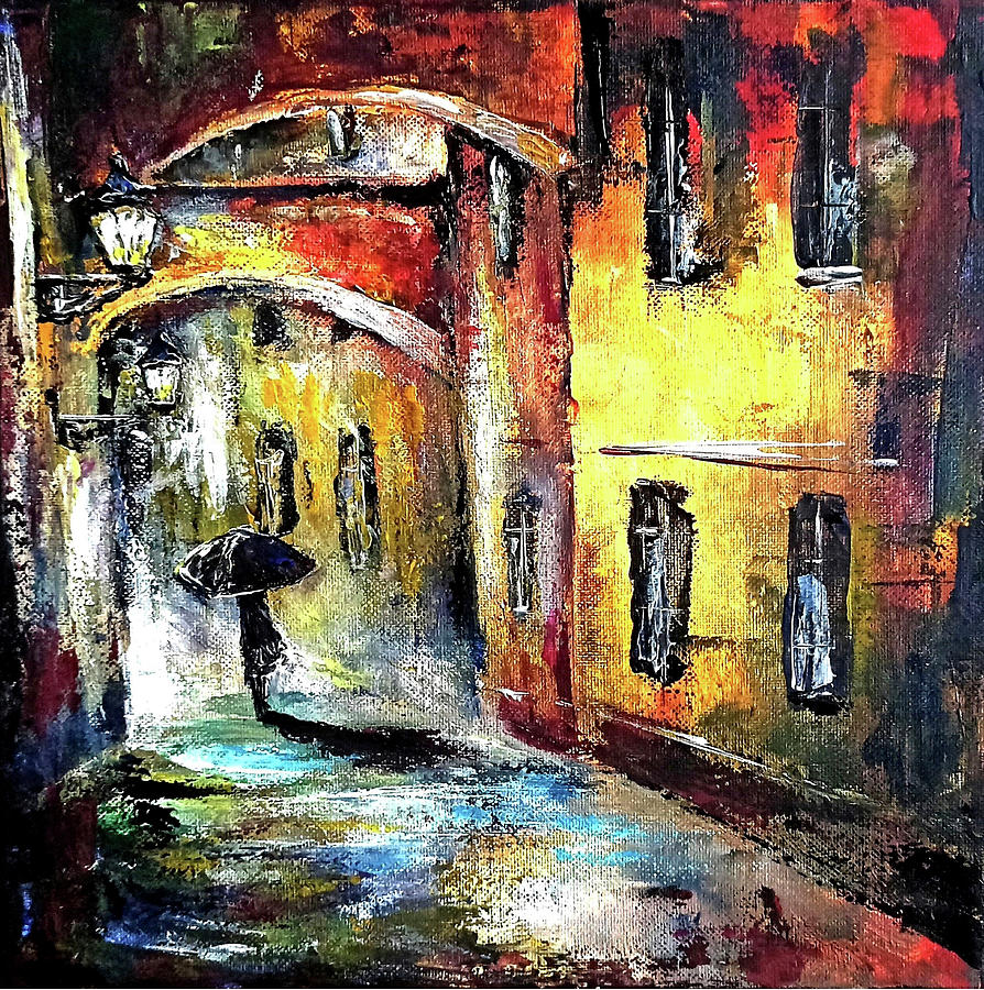 Old Town Streets Painting