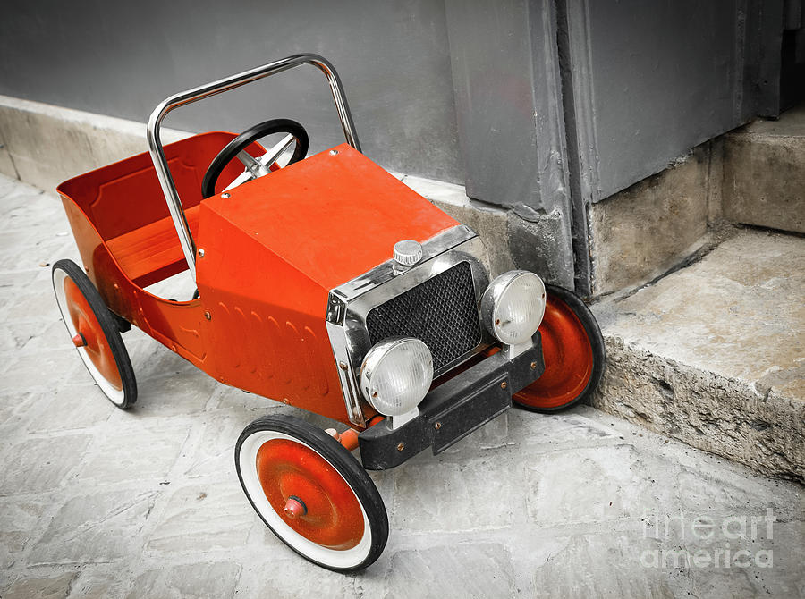 Old toy car. Red black white. Photograph by Elena Dijour - Fine Art America