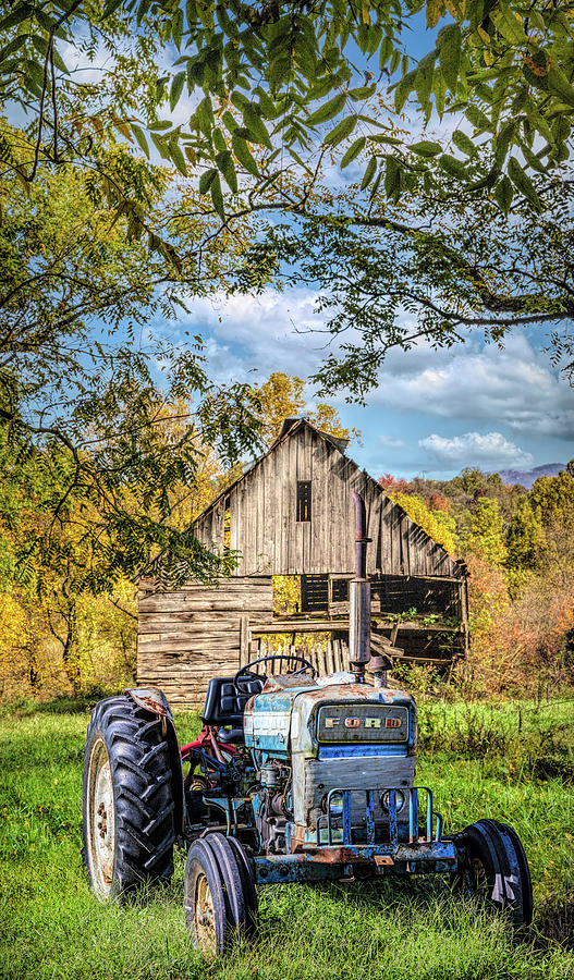 Old Tractor in the Country Sunshine Photograph by Debra and Dave Vanderlaan