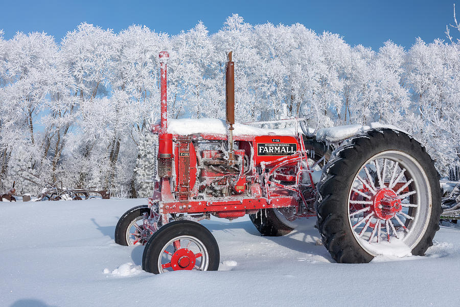Old Tractor On A Frosty Day Photograph