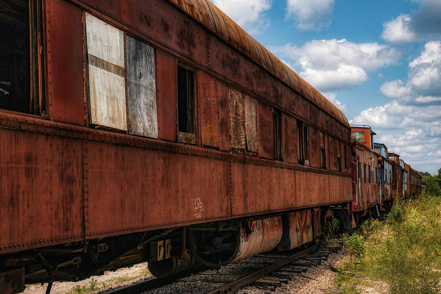 Old Train Cars 2 Photograph by Ron Grafe