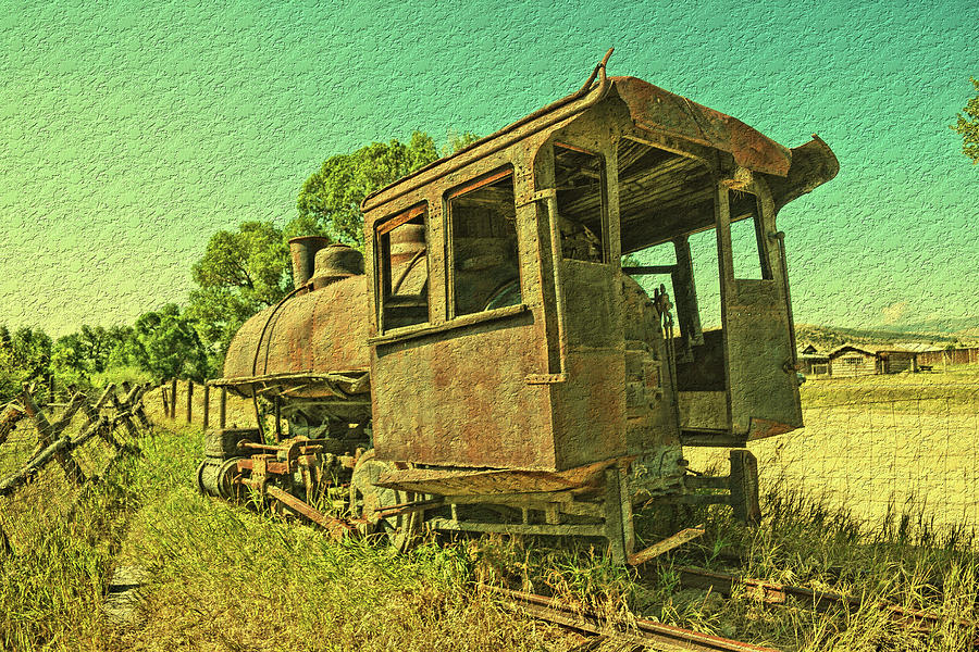 Old Train In Antique Paint Photograph