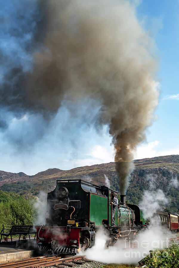 Old Train With Steam Locomotive At Beddgelert Train Station In Snowdonia National Park In Wales, Uni Photograph by Andreas Berthold