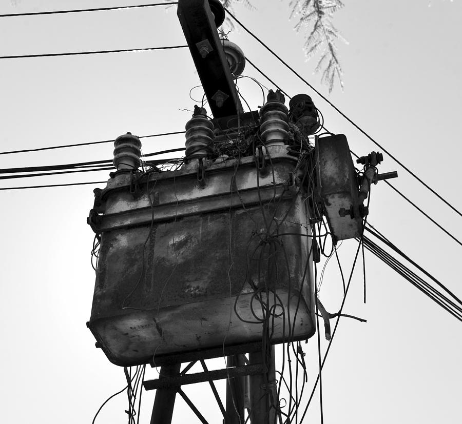 Old transformer and lines Photograph by David Lee Thompson