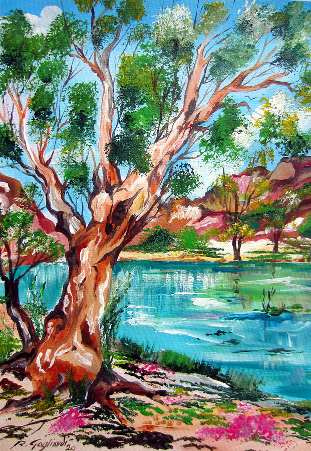 Old Tree in the Australian  Outback  Painting by Roberto Gagliardi
