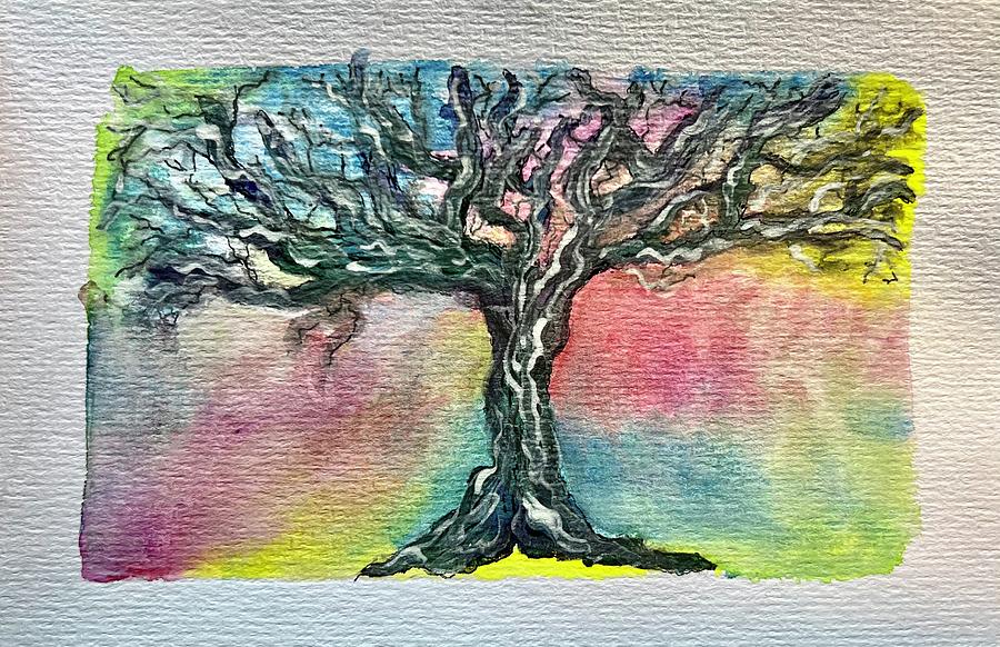 Old Tree Painting by Theresa Marie Johnson