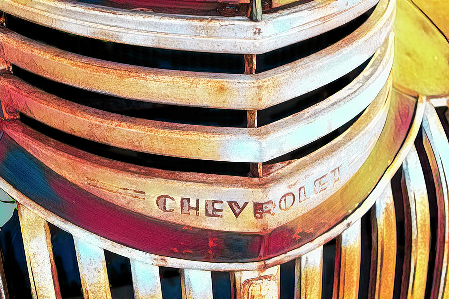 Old Truck Grill Close Up Photograph