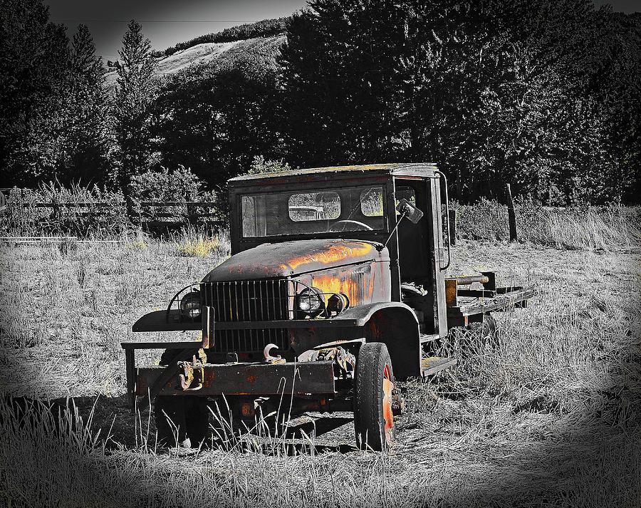 Old Truck On Sarp Ranch Digital Art by Fred Loring