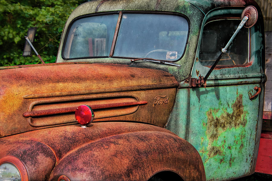 Old Truck Rusted And Weathered Photography Photograph by Ann Powell