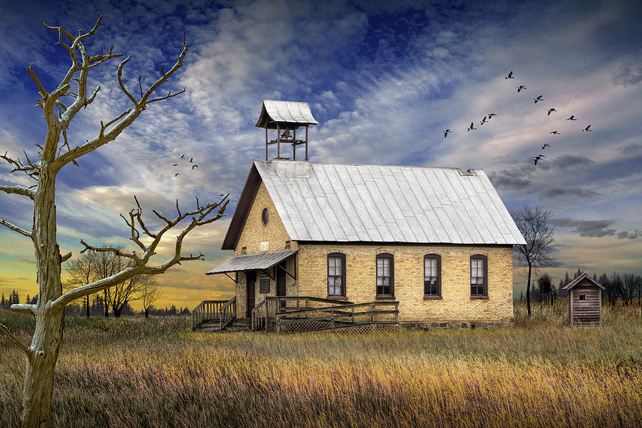 Old Two Room Country Schoolhouse Photograph by Randall Nyhof