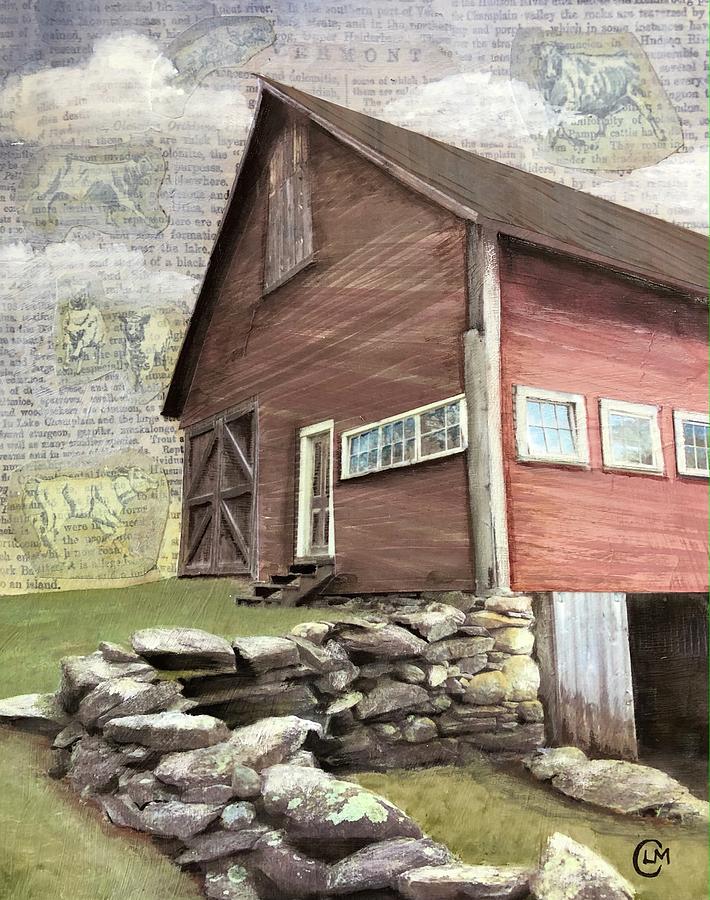 Old Vermont Barn 1 Mixed Media by Lisa Curry Mair