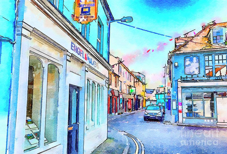 old village Kinsale near Cork, watercolor style Digital Art by Ariadna De Raadt