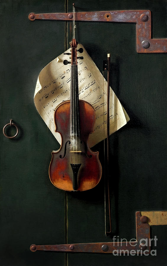 Old Violin by William Michael Harnett Photograph by Carlos Diaz