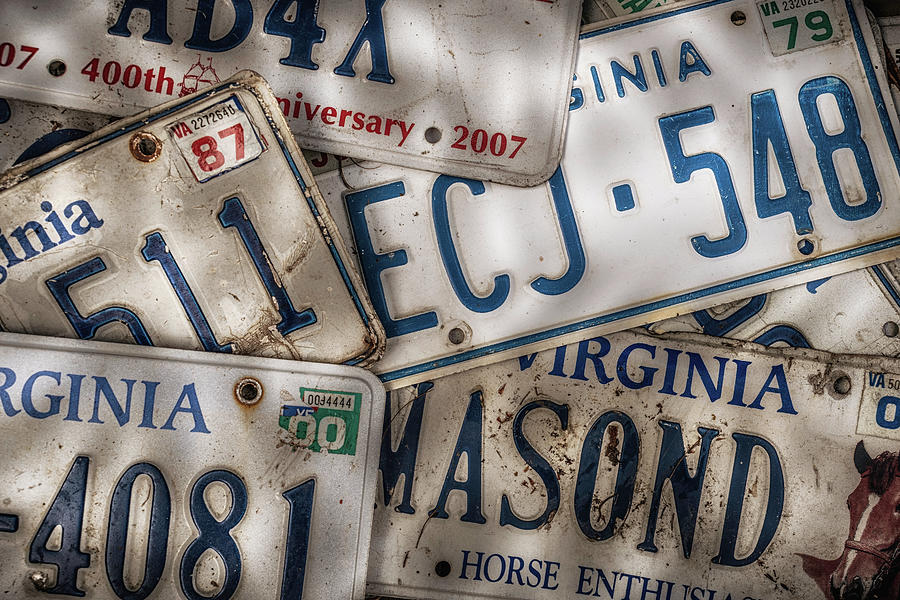 Old Virginia Plates Photograph by Jim Love | Fine Art America