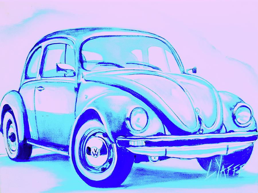 Old VW in Turquoise Digital Art by Loraine Yaffe