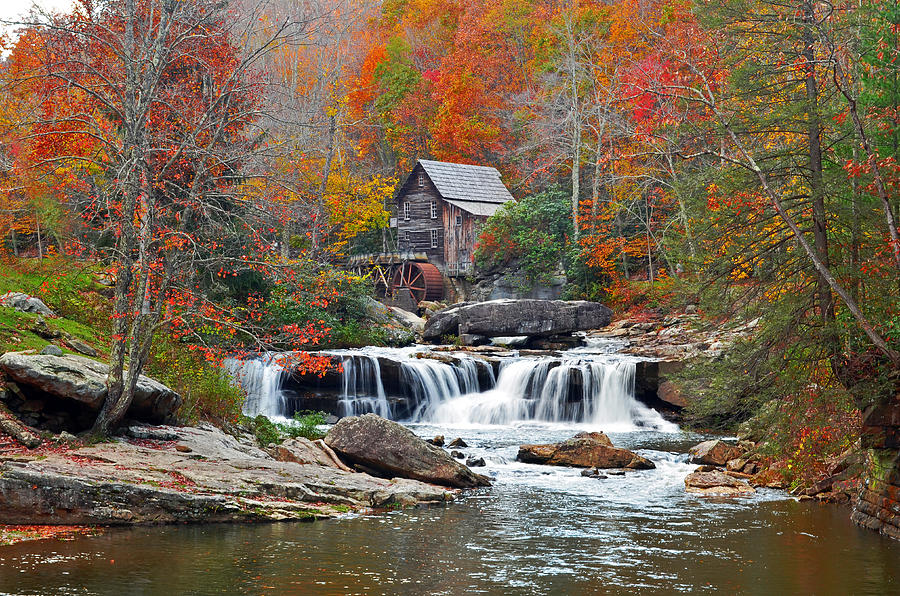 Old Water Mill in Autumn Photograph by Lisa Lambert-Shank