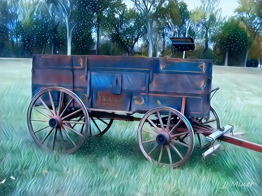 Old West Wagon Mixed Media by JJ Miner - Fine Art America