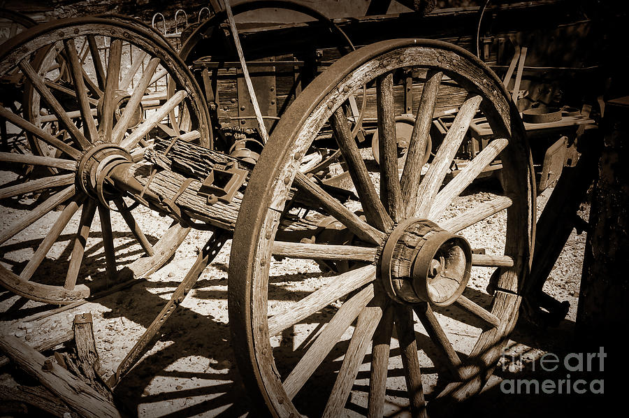 Old West Wagon Wheels Digital Art by Kirt Tisdale