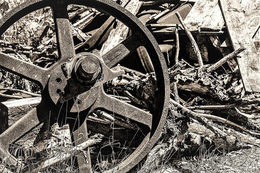 Old Wheel3-2 Photograph by John Linnemeyer