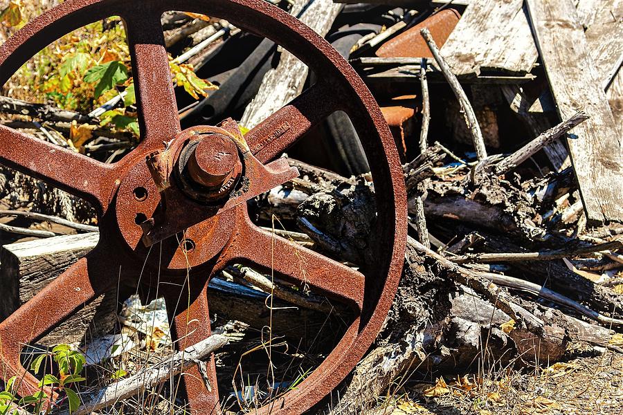 Old Wheel3 Photograph by John Linnemeyer