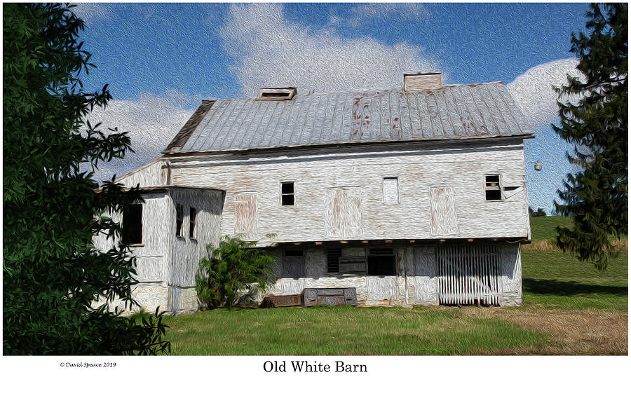 Old White Barn Photograph by David Speace