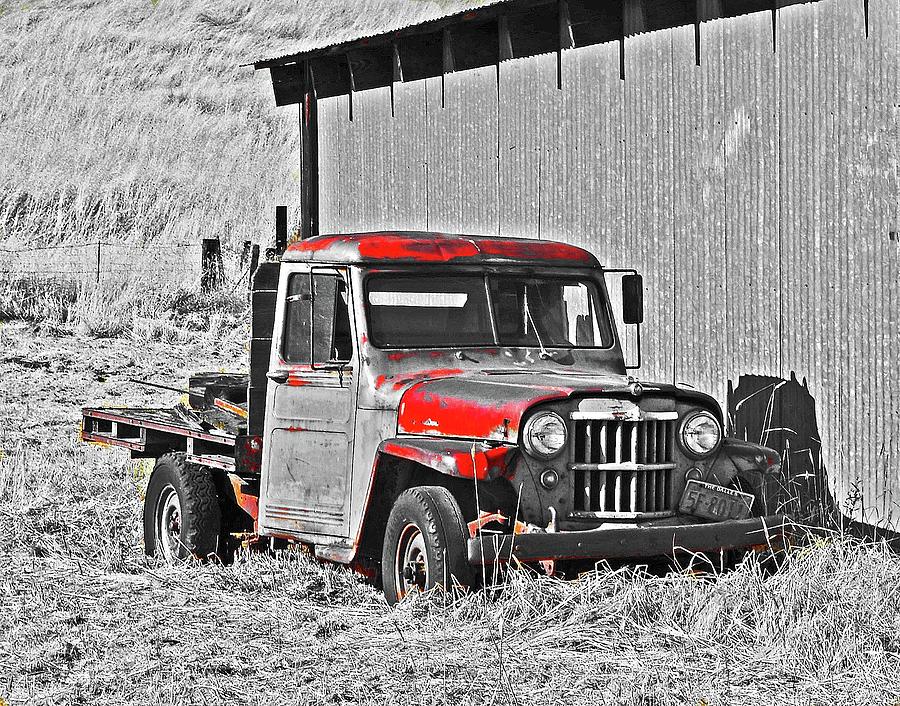Old Willys Jeep Digital Art by Fred Loring