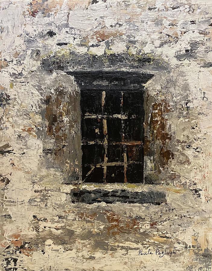 Old Window in Stone Painting by Paula Pagliughi