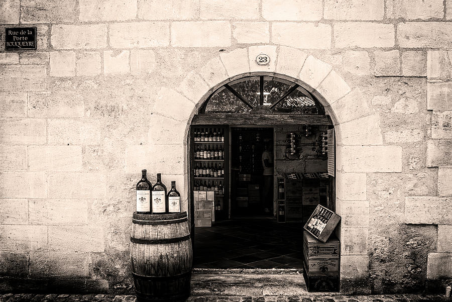 Architecture Photograph - Old Wine Shop in Sepia by Georgia Clare