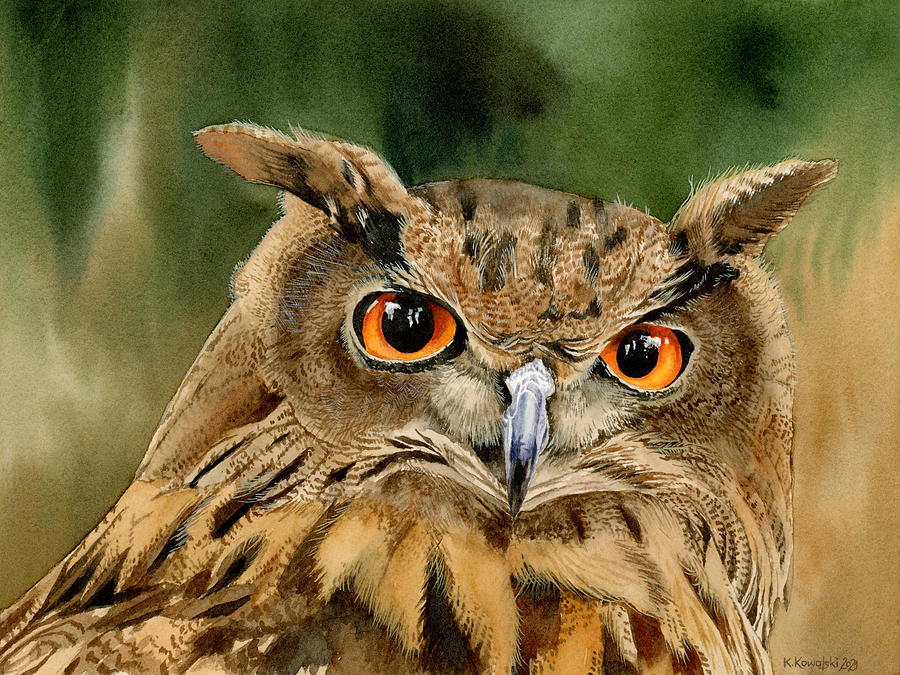 Old Wise Owl Painting by Espero Art