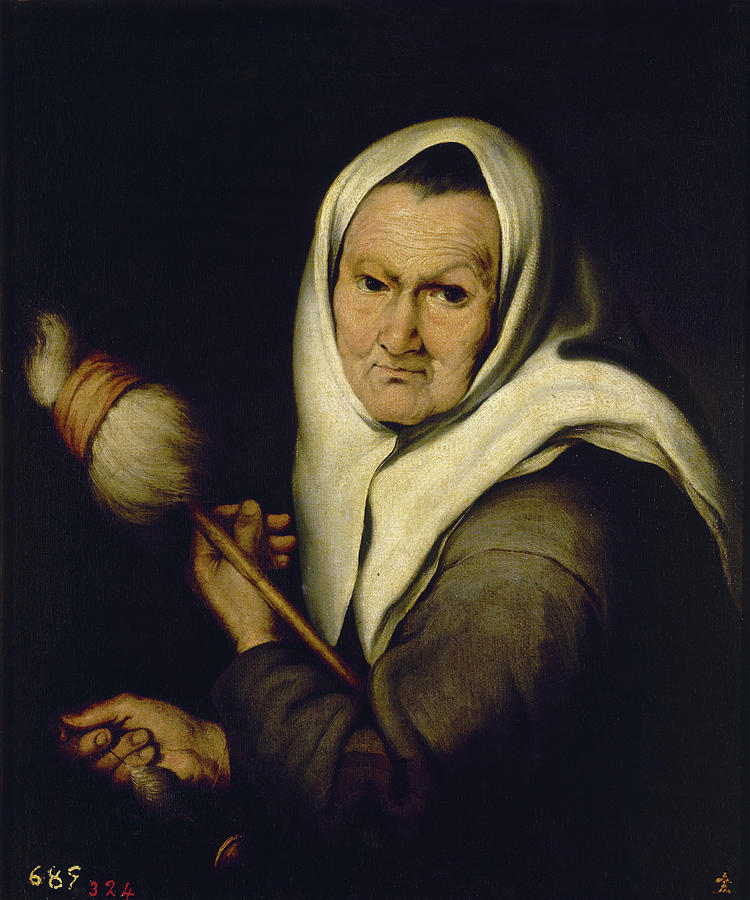 'Old Woman with Distaff', 17th century, Oil on canvas, 61 x 51 cm ...