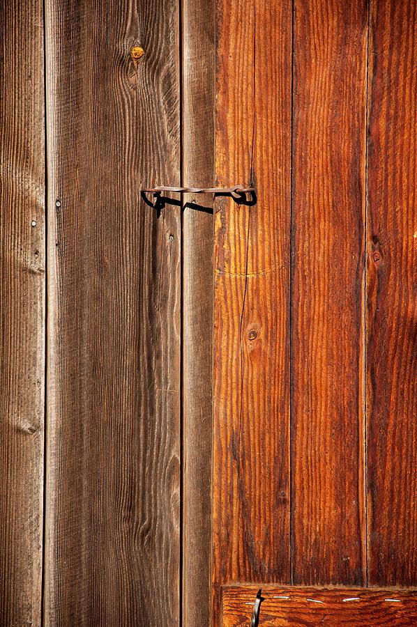 Old Wood Patina and Latch Photograph by Jerry Sodorff