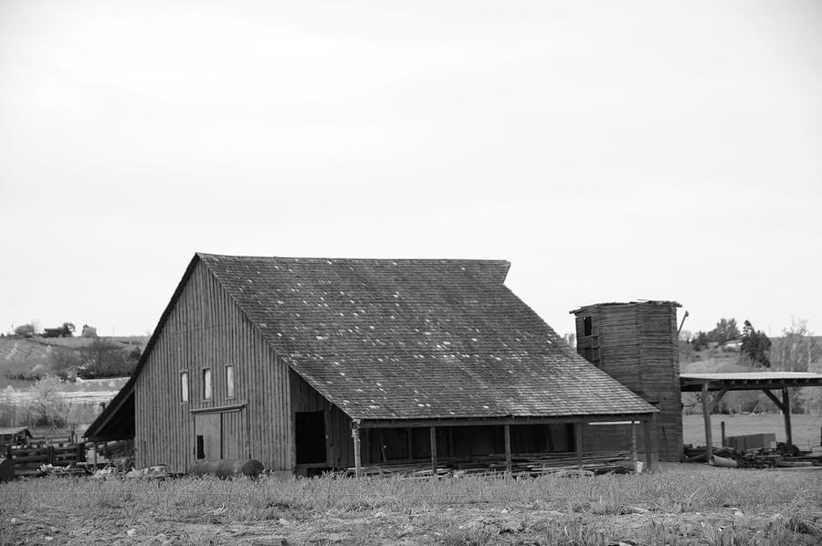 Old Wooden Barn And Silo Photograph