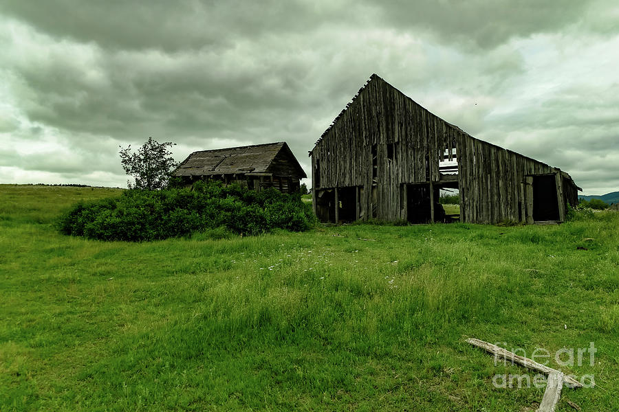 Old Wooden Barn On A Cloudy Day Photograph