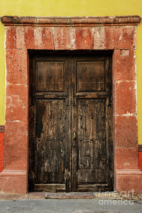 Old Wooden Casa Door in San Miguel de Allende Photograph by Bob Phillips