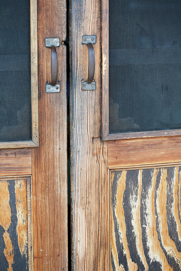 Old Wooden Doors With Screens Photograph
