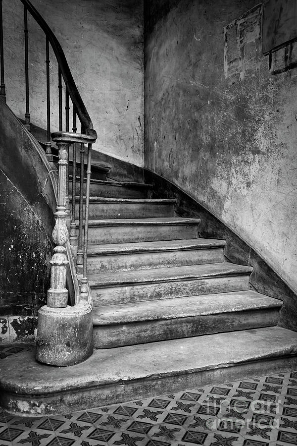 Old Wooden Staircase - Paris France Photograph