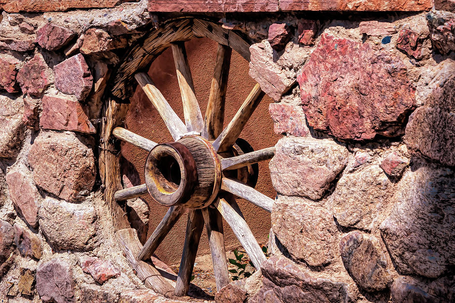 Old Wooden Wheel Photograph by Debra Martz