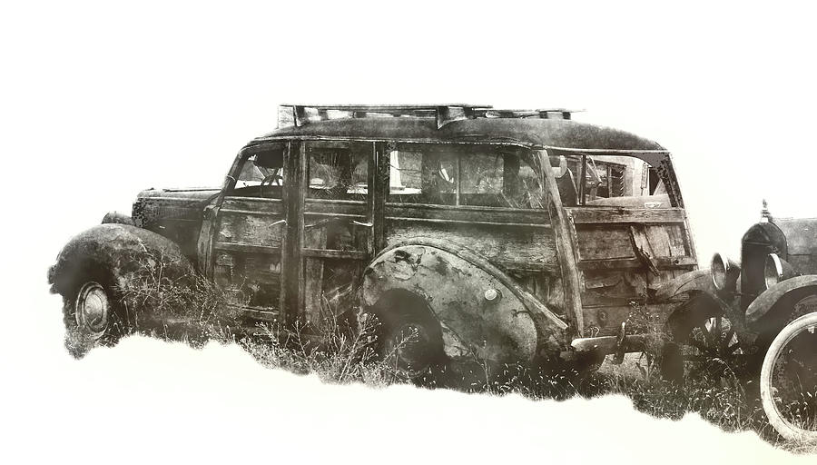 Old Woody Junked car  Photograph by Cathy Anderson