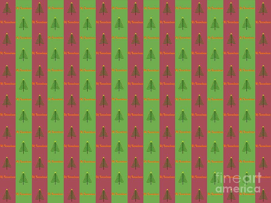 Old World Christmas Tree Pattern Evergreen and Cranberry Digital Art by Colleen Cornelius