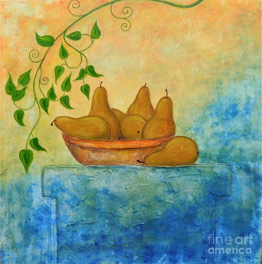 Old World Pears Fresco Painting by Irene Czys