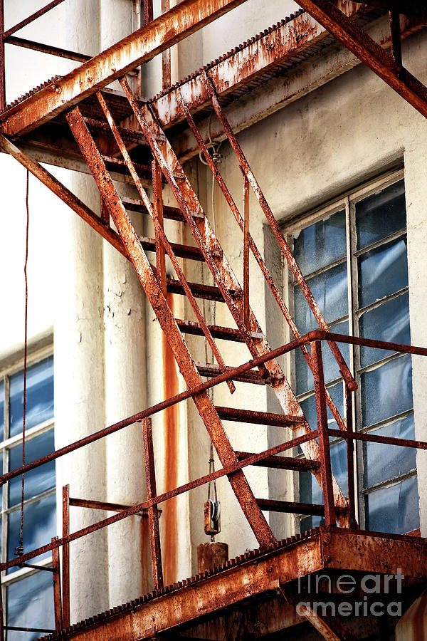 Old Wrought Iron Fire Escape in Charleston Photograph by John Rizzuto