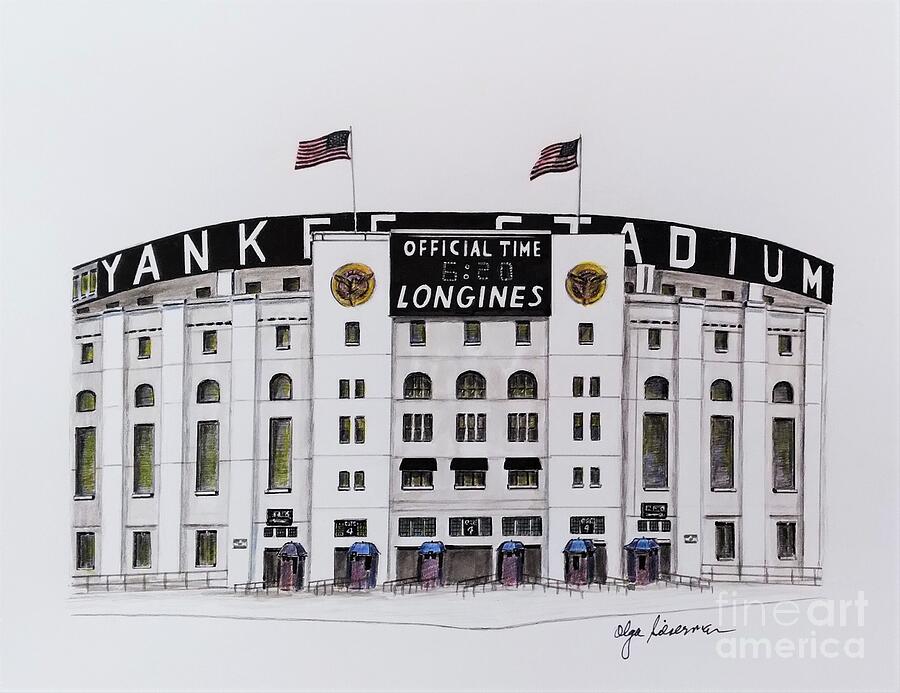 Old Yankee Stadium Drawing by Olga Silverman