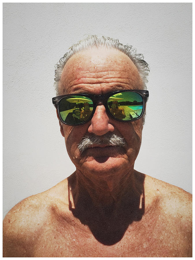 Older man in sun glasses Photograph by Michael Edwards