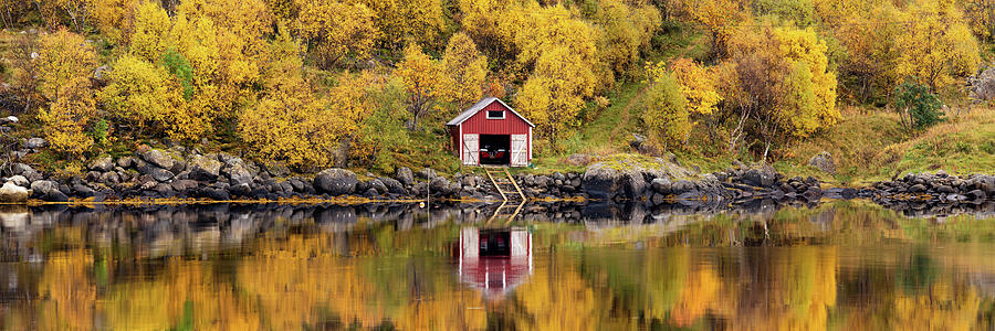 Olderfjorden Rorbu Boat house Lofotn Islands Photograph by Sonny Ryse