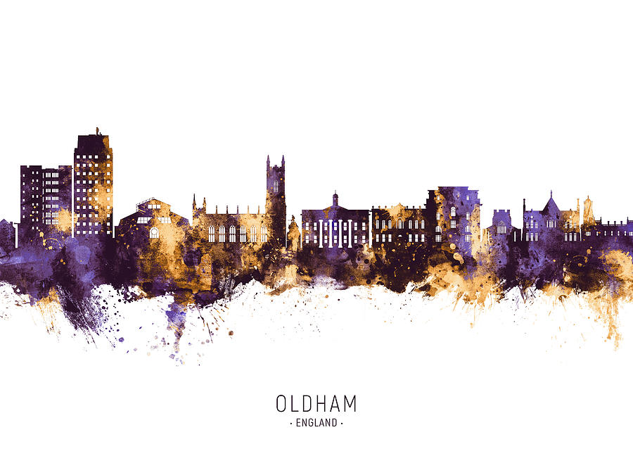 Oldham England Skyline #61 Digital Art by Michael Tompsett