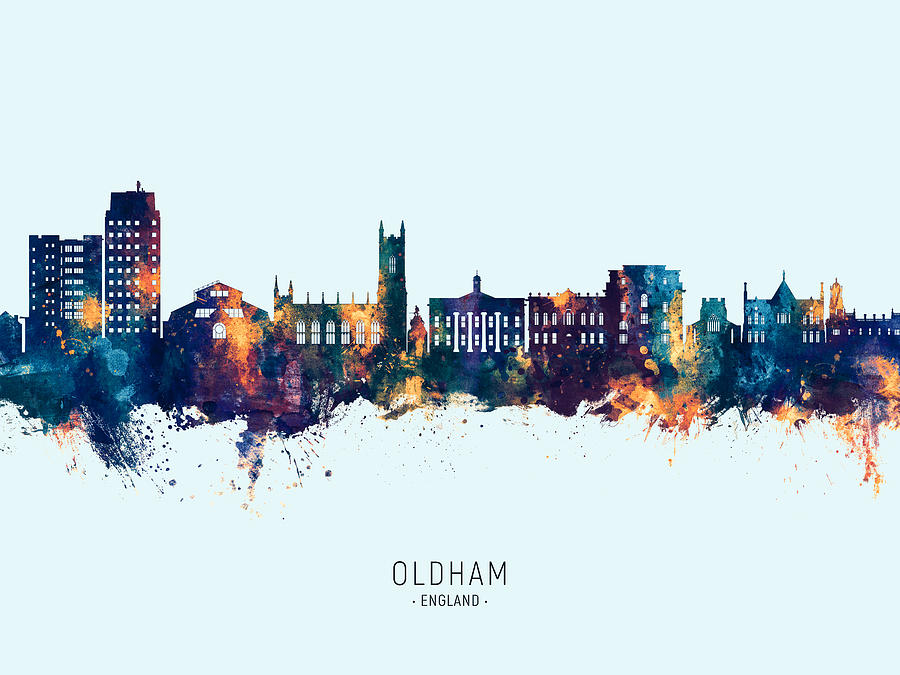 Oldham England Skyline #62 Digital Art by Michael Tompsett