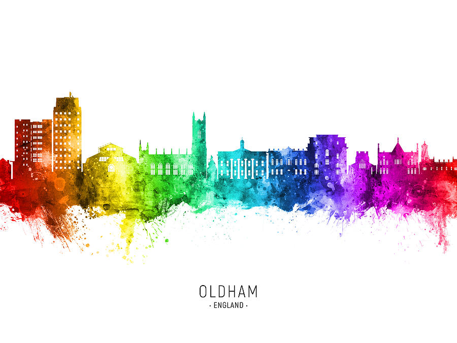 Oldham England Skyline #63 Digital Art by Michael Tompsett