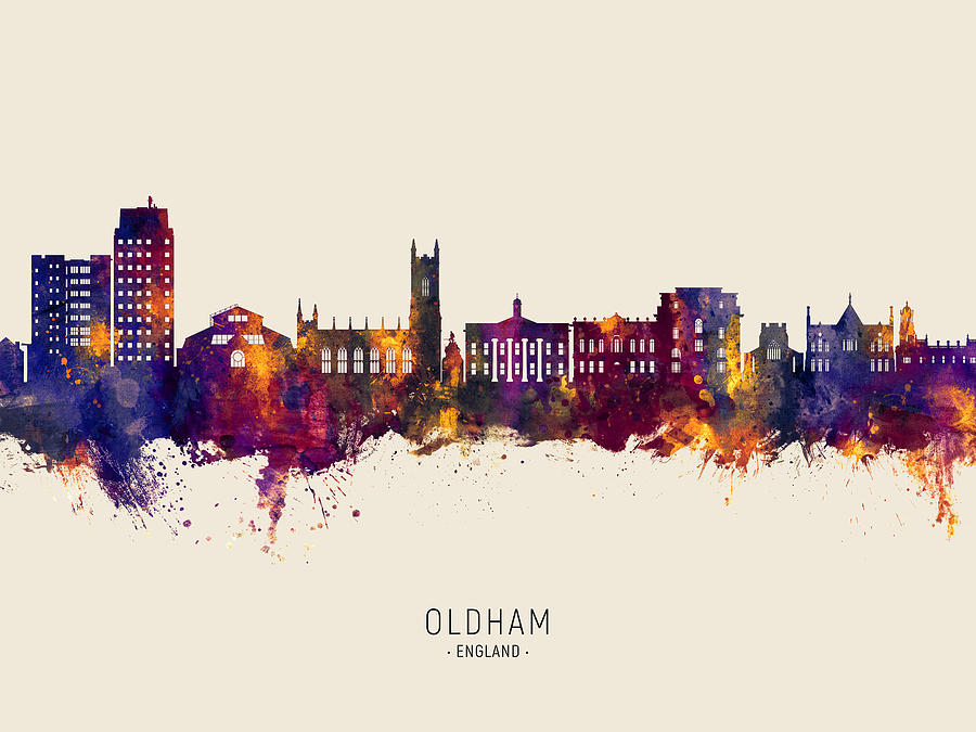 Oldham England Skyline #64 Digital Art by Michael Tompsett