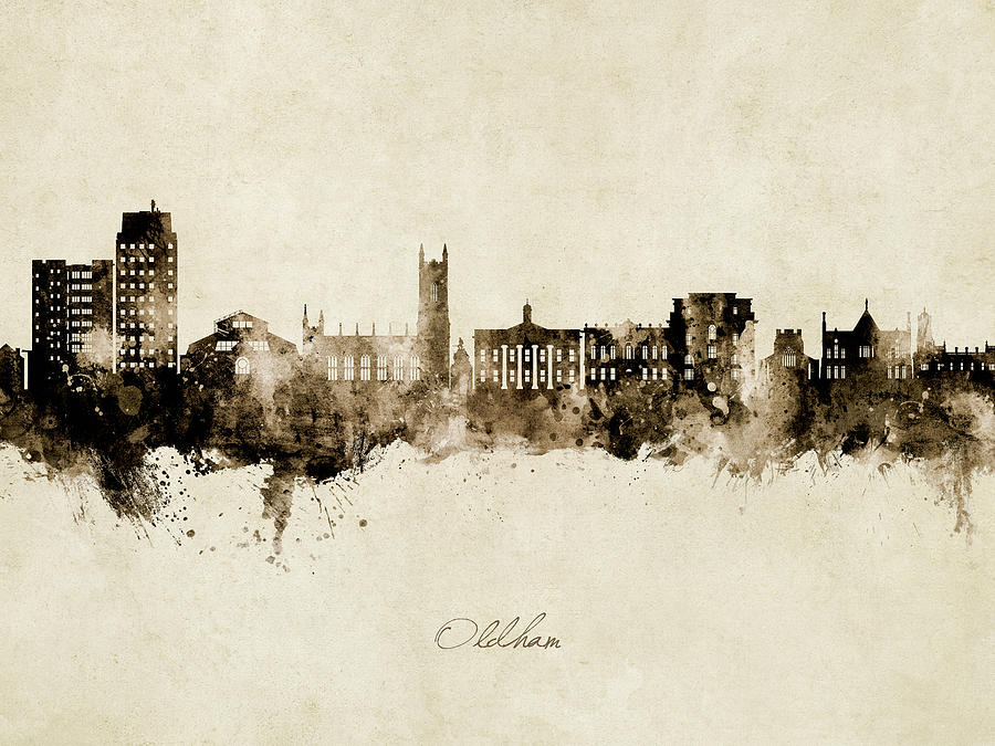 Oldham England Skyline #65 Digital Art by Michael Tompsett