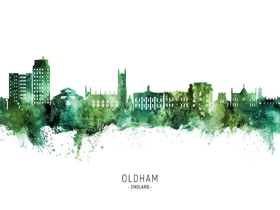 Oldham England Skyline #66 Digital Art by Michael Tompsett